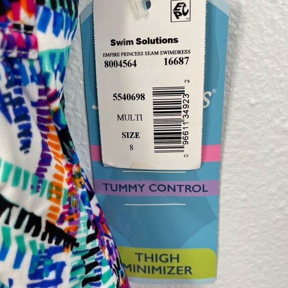 NWT Swim Solutions One Piece Swim Suit Size 8 - Picture 3 of 5